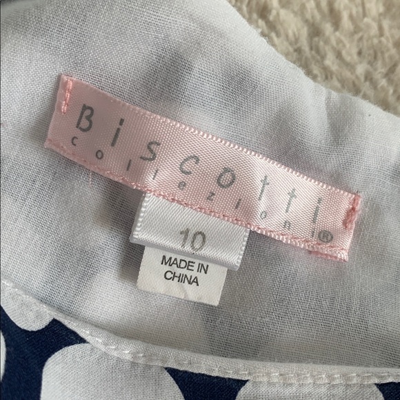 Biscotti Blue & White Dot Dress 10 EUC Ties in back - Picture 10 of 15
